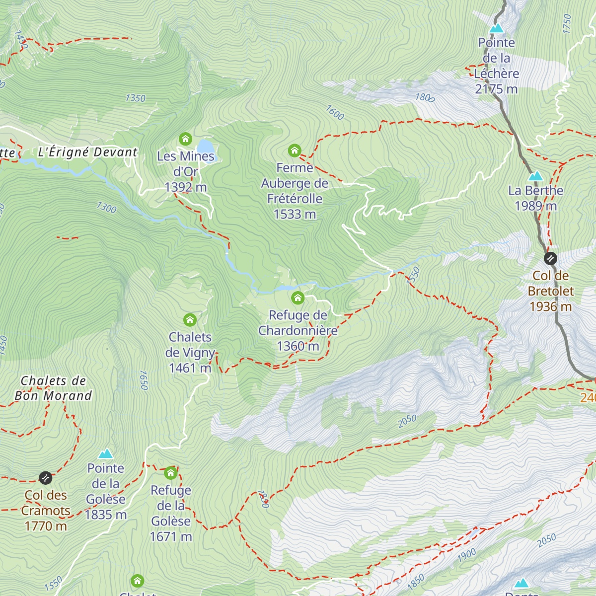 Refuge de Chardonnière map