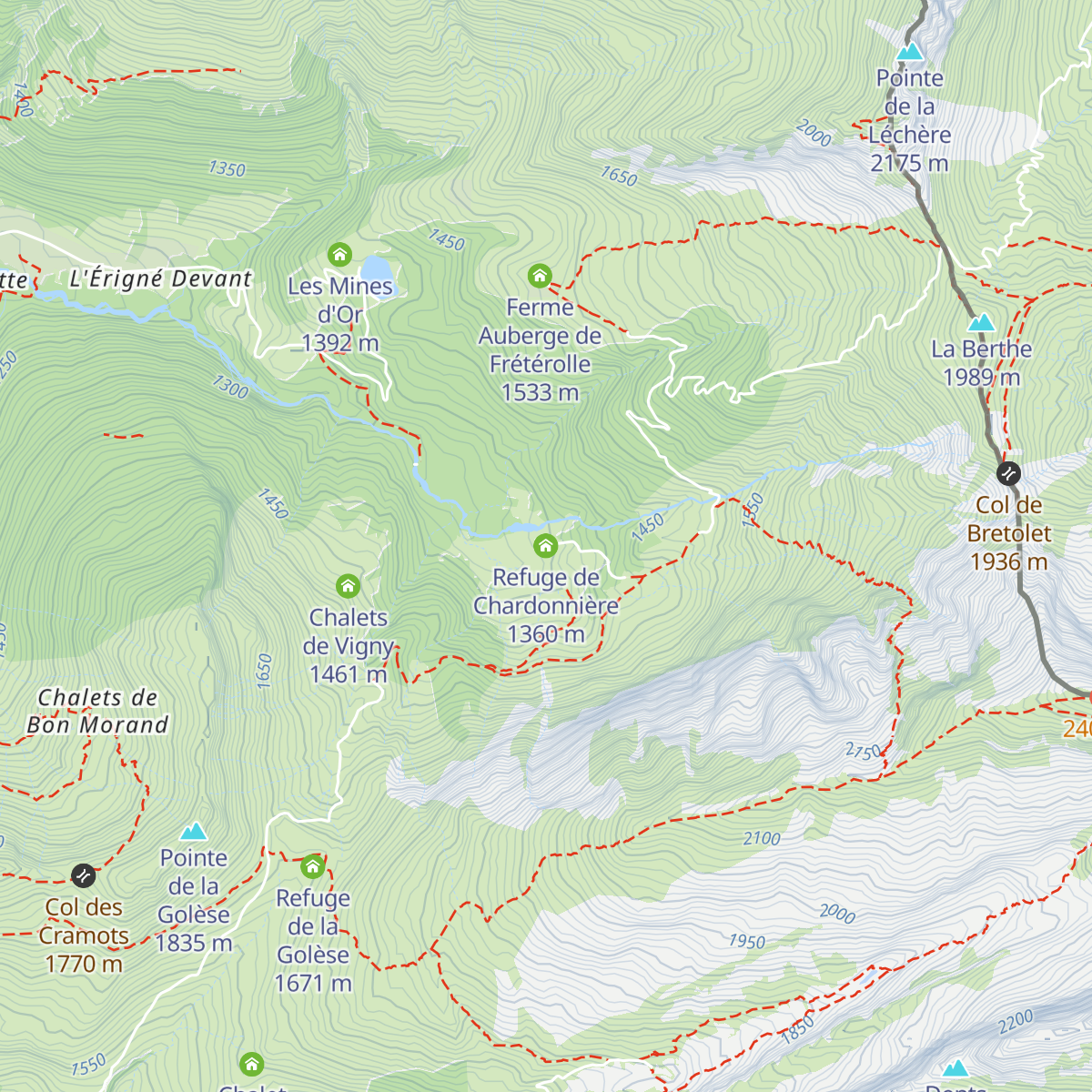 Refuge de Chardonnière map
