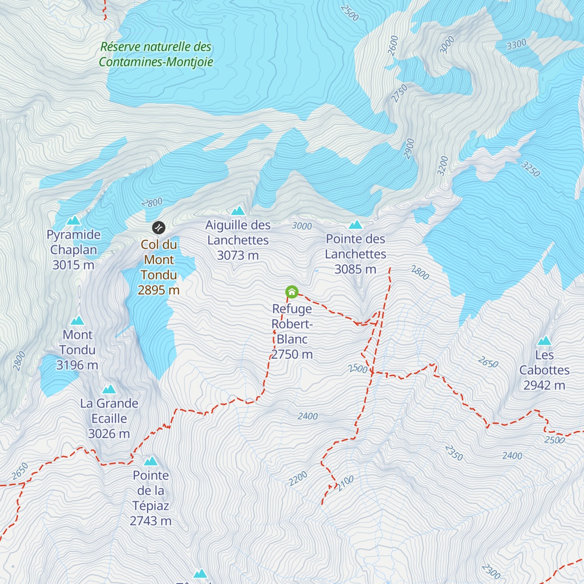 Refuge Robert-Blanc map