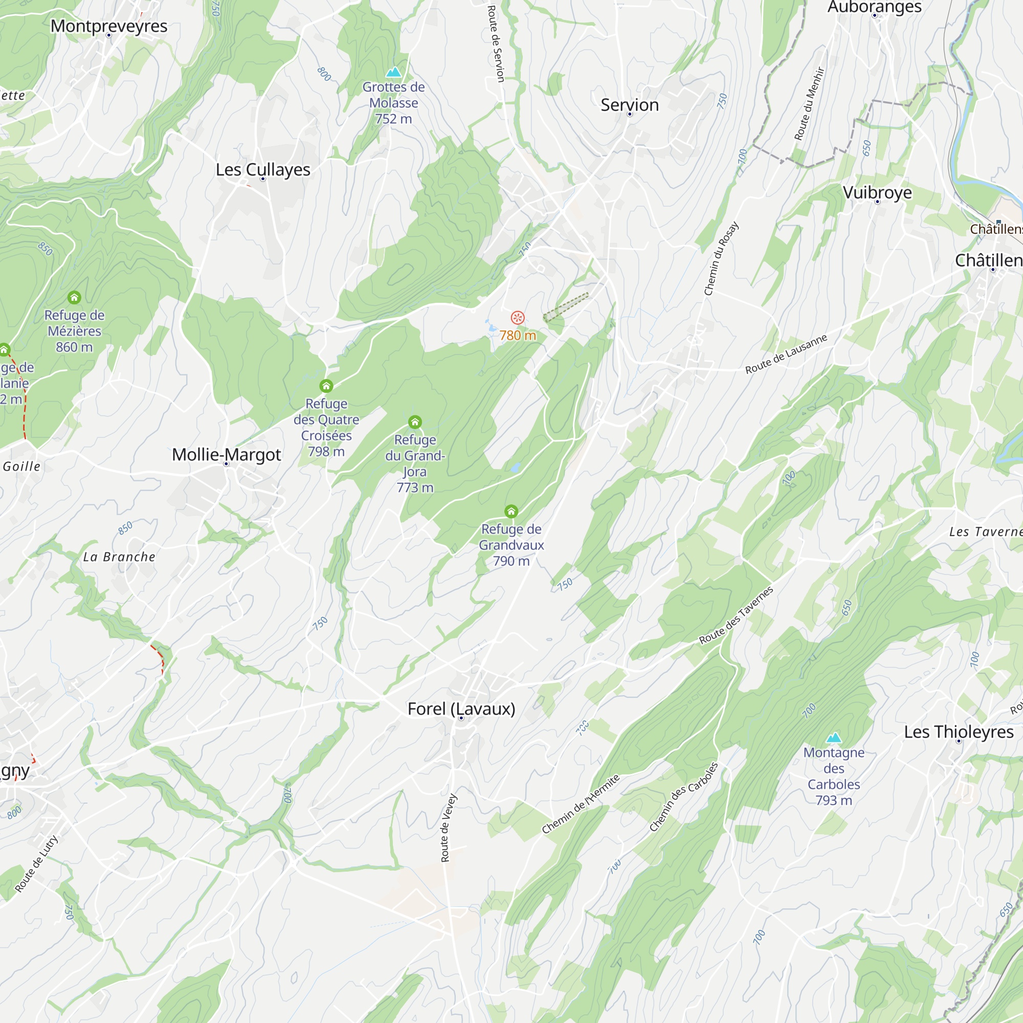 Refuge de Grandvaux map