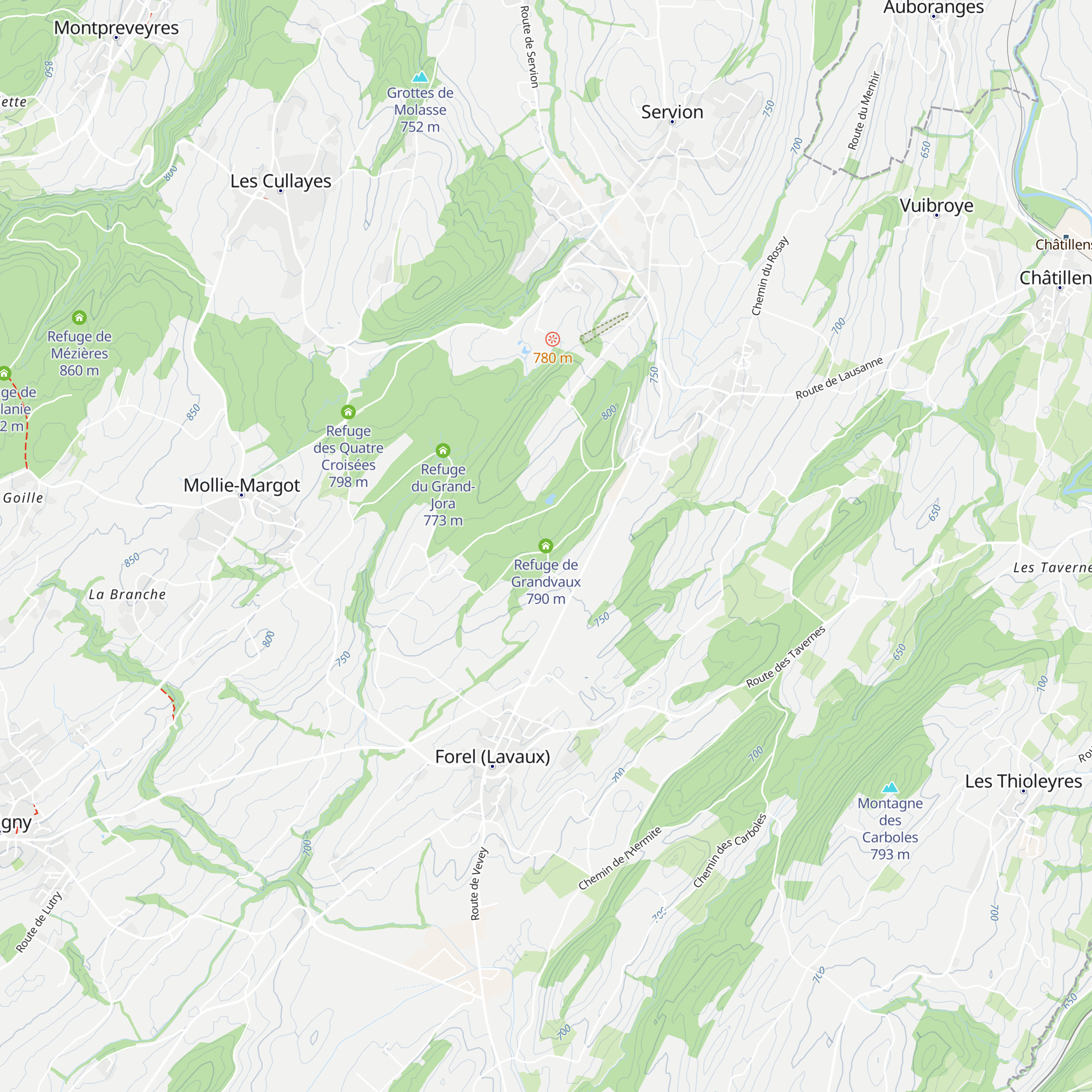 Refuge de Grandvaux map