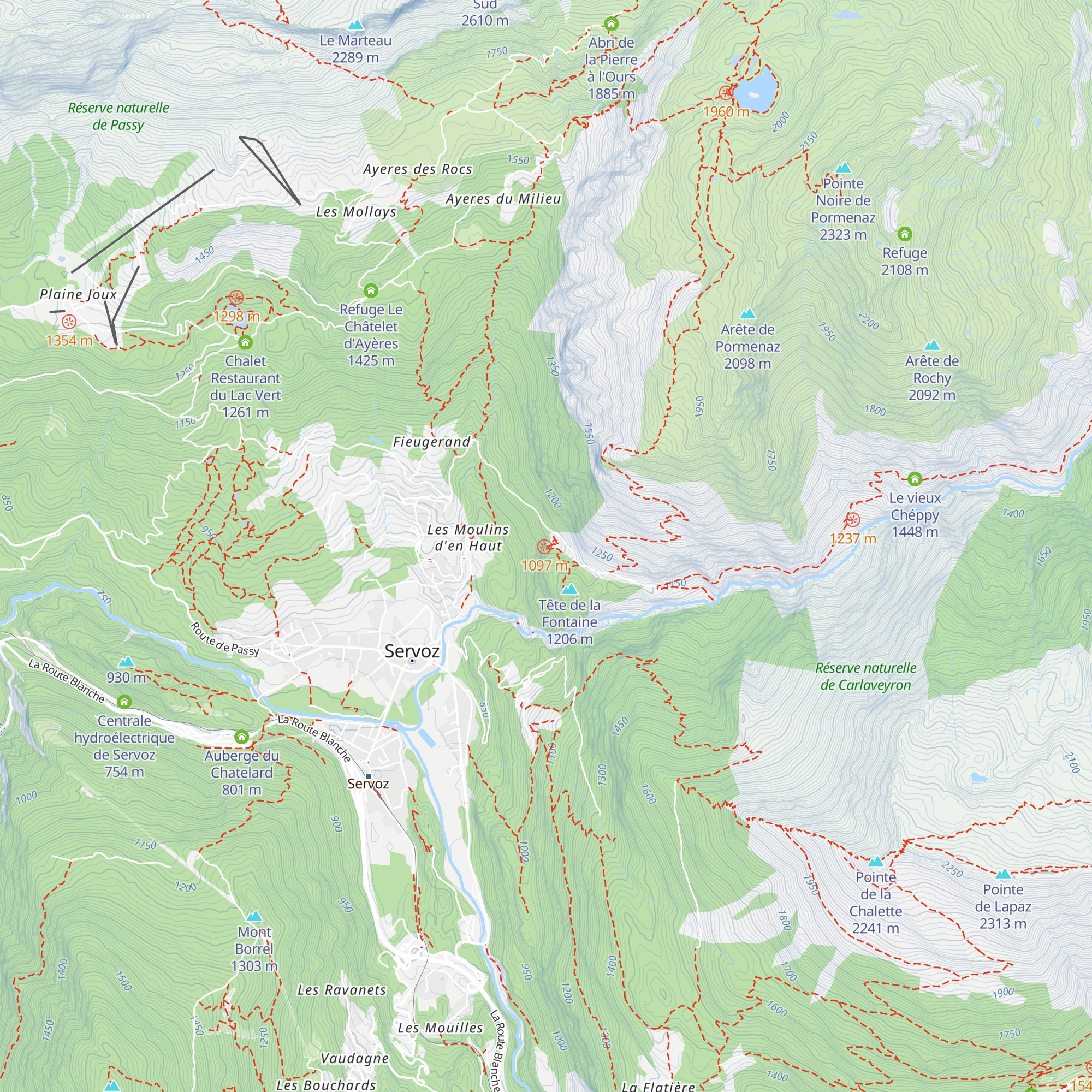 Chalet Tête de la Fontaine map