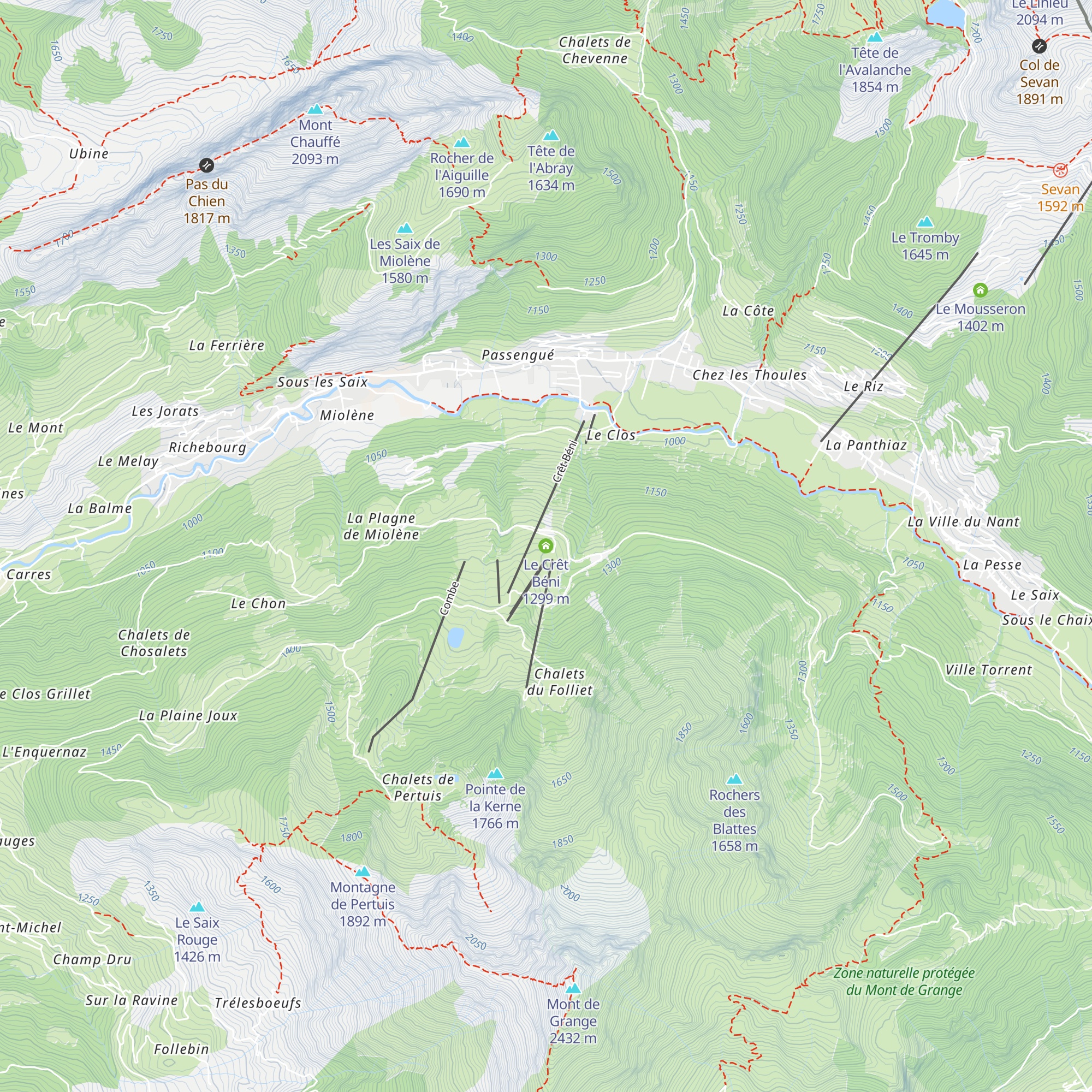 Le Crêt Béni map