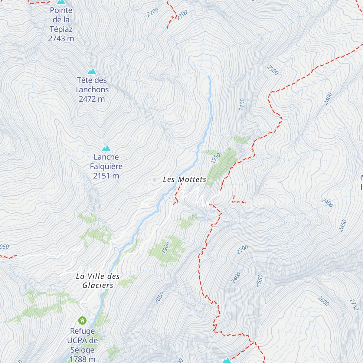 Refuge des Mottets map