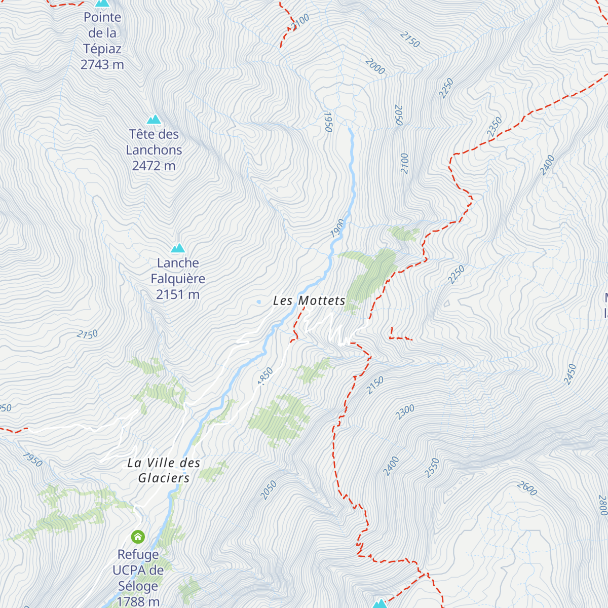 Refuge des Mottets map