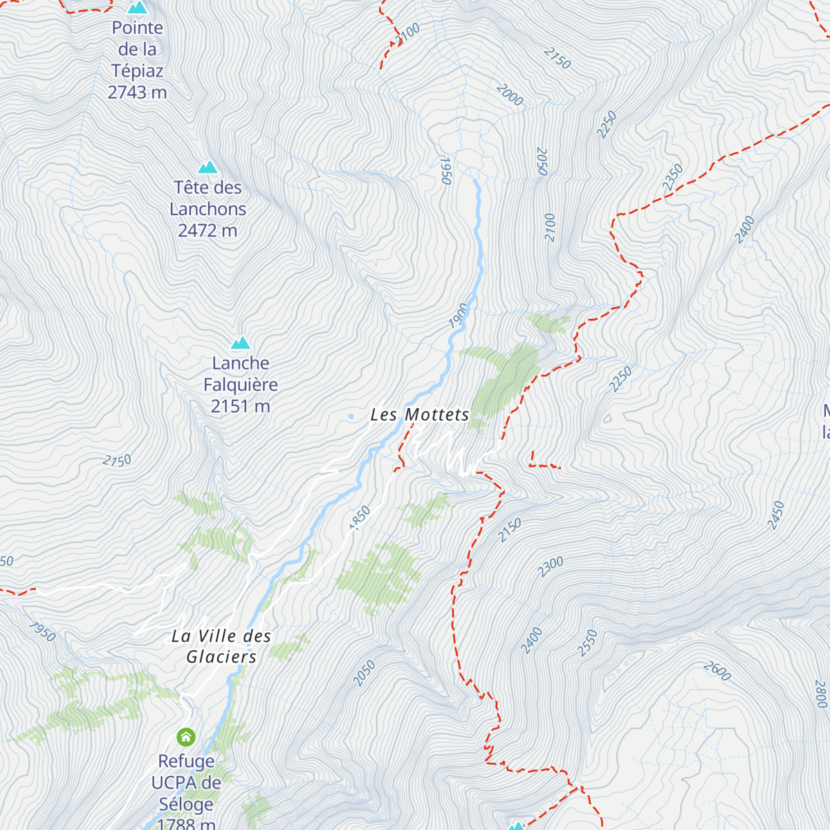Refuge des Mottets map