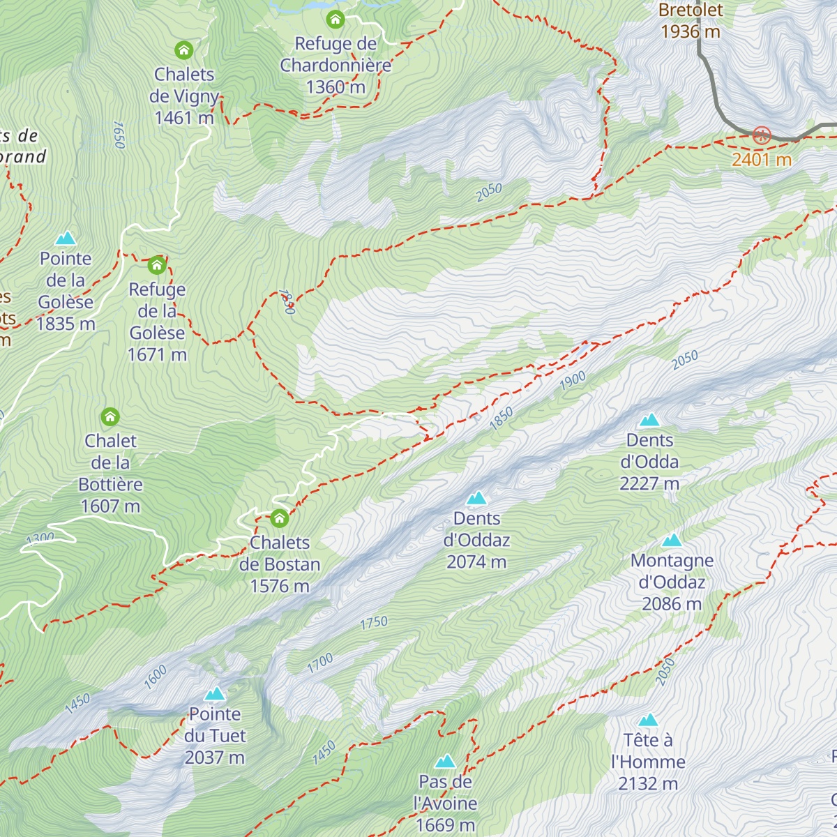 Refuge de Bostan map