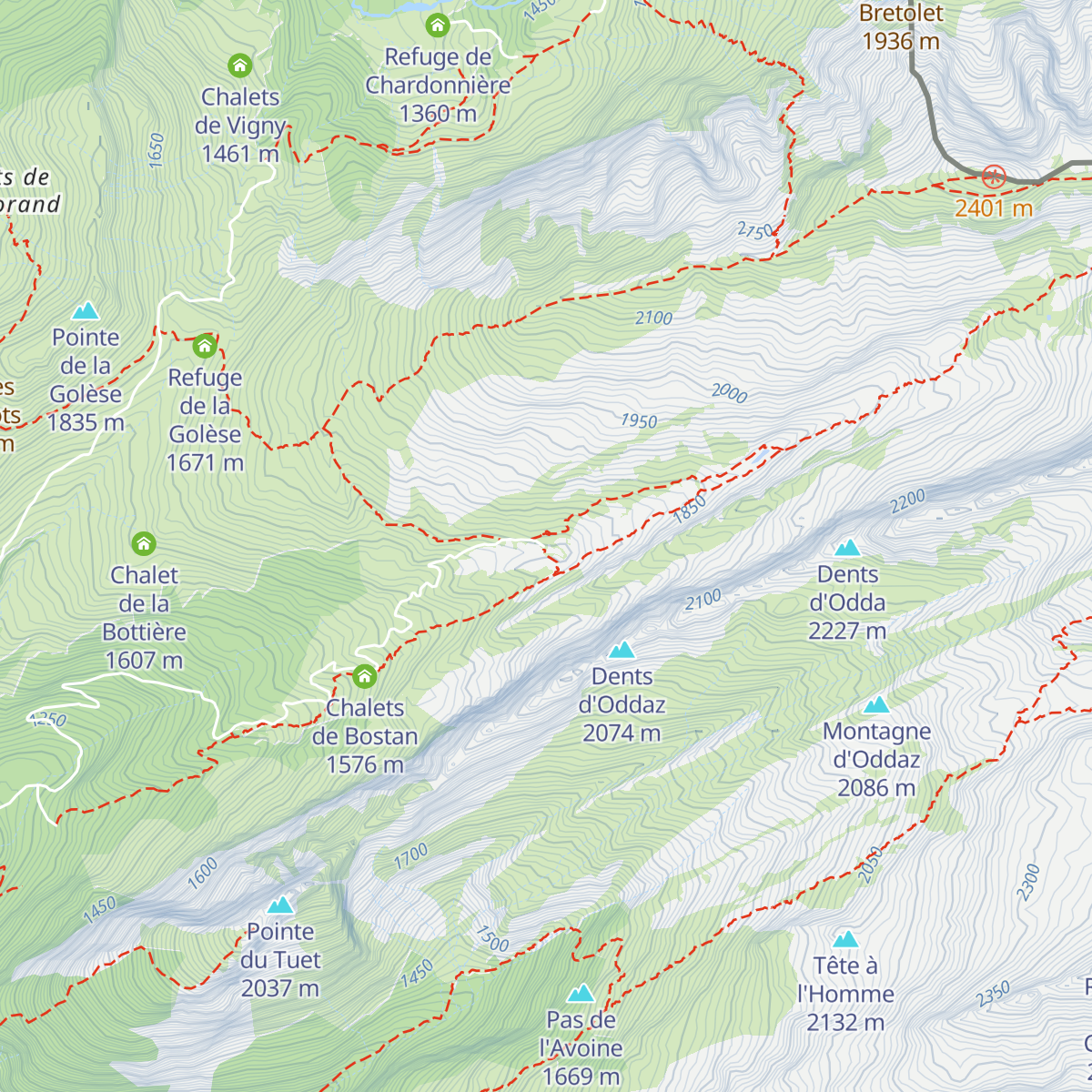 Refuge de Bostan map