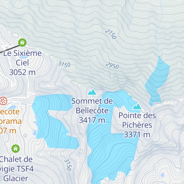 Map of Sommet de Bellecôte