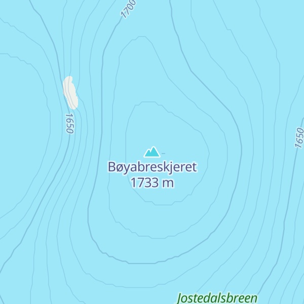 Map of Bøyabreskjeret
