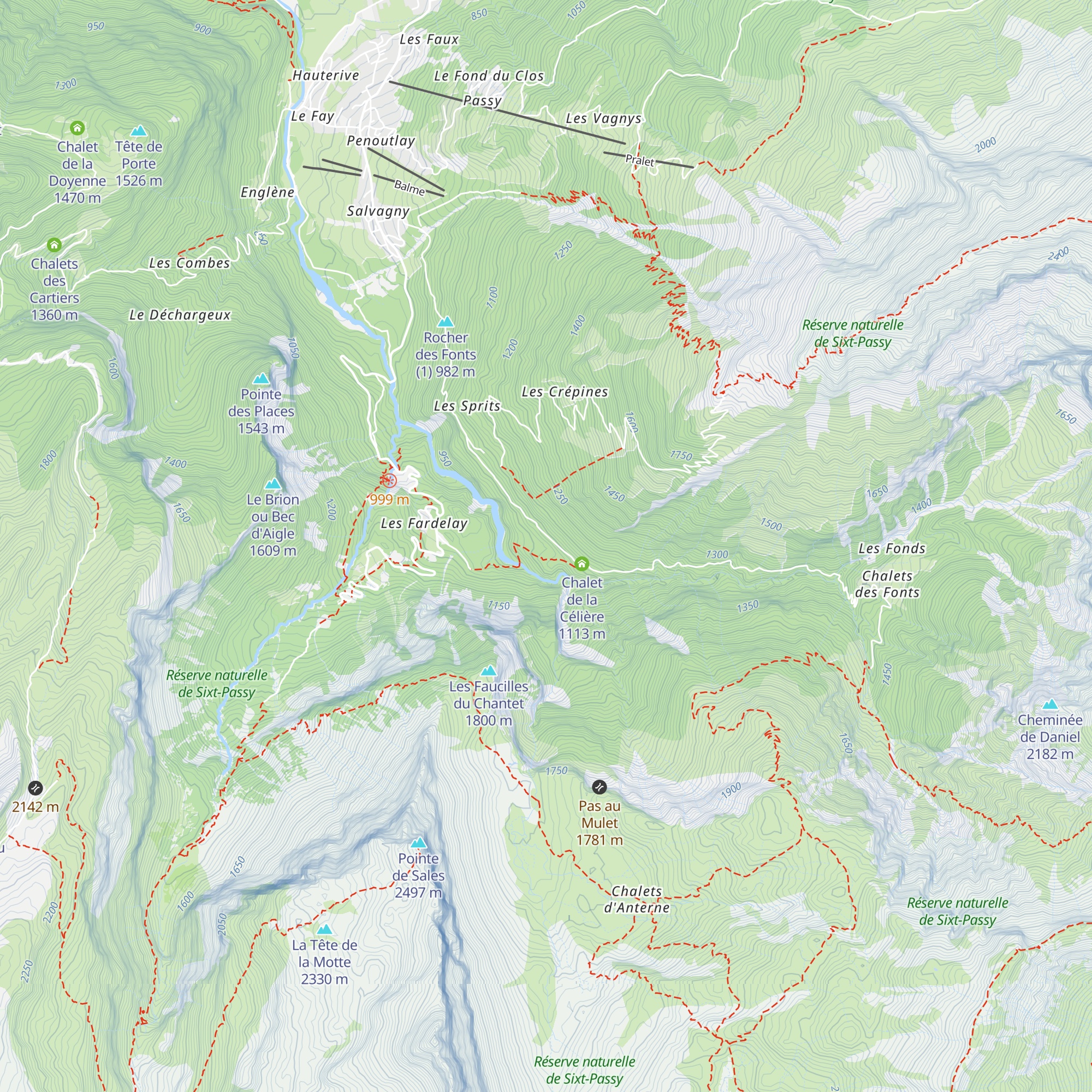 Chalet des Pellys de Serai map
