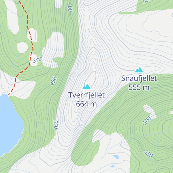 Map of Tverrfjellet