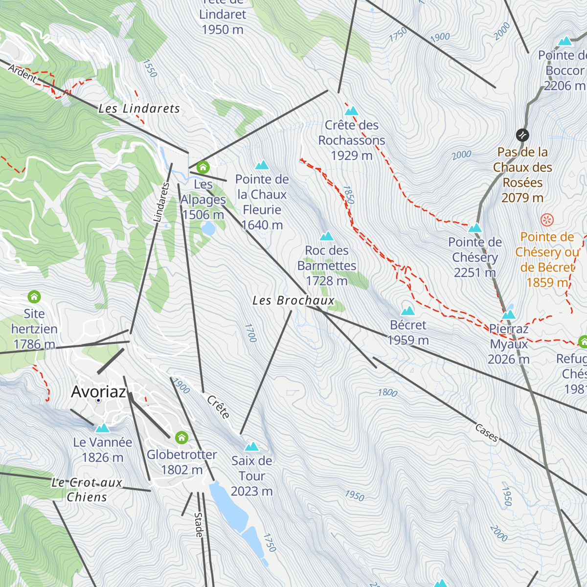Refuge de l'Abricotine map