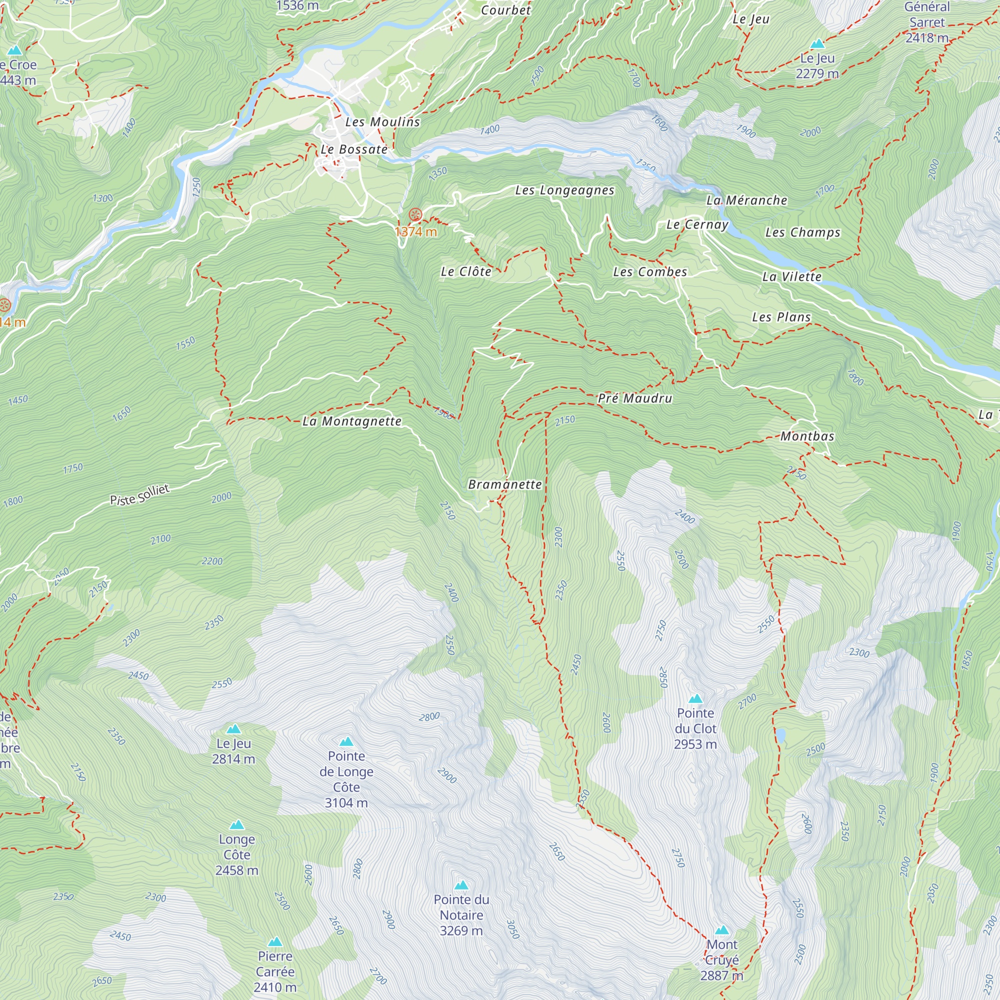 Refuge de Bramanette map