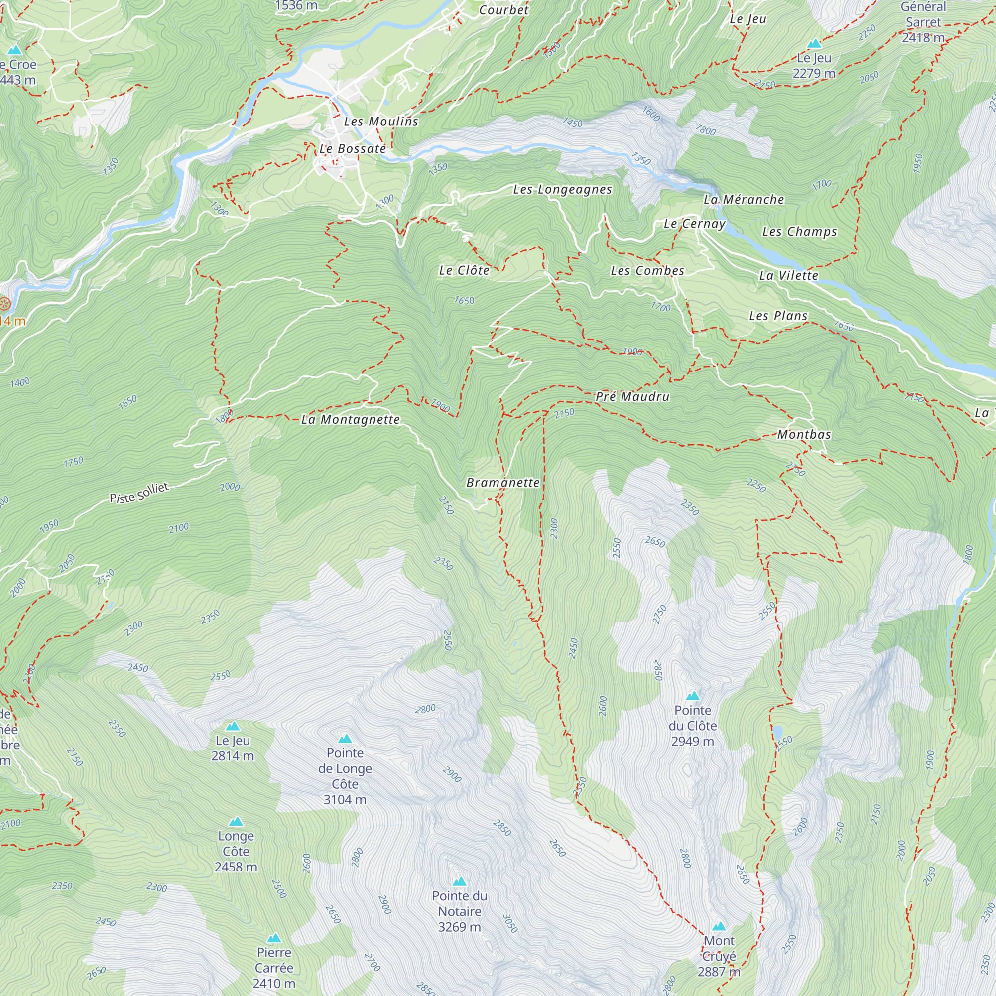 Refuge de Bramanette map