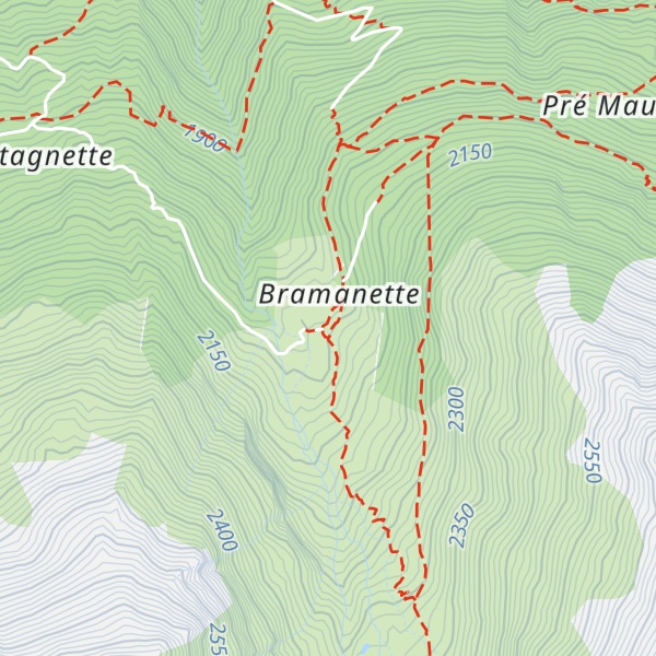 Map of Refuge de Bramanette