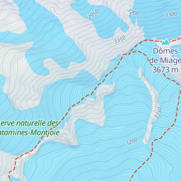 Map of Dômes de Miage - Pointe Sud-Ouest