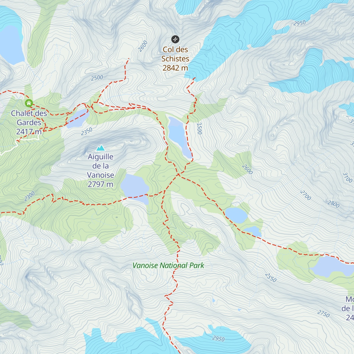 Refuge du Col de la Vanoise map