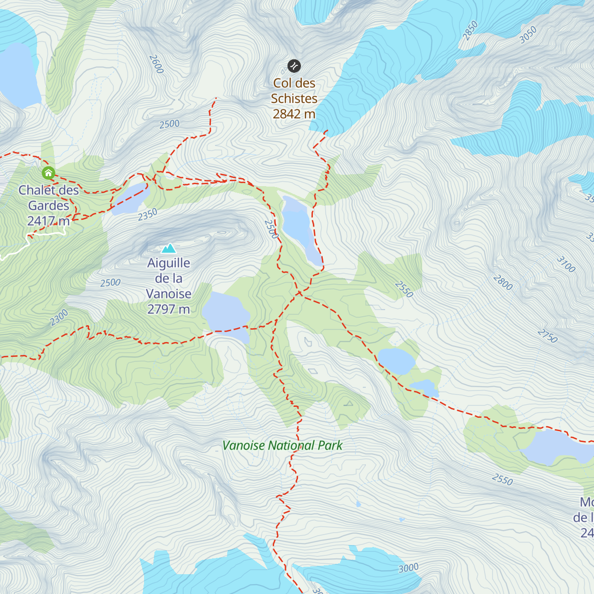 Refuge du Col de la Vanoise map