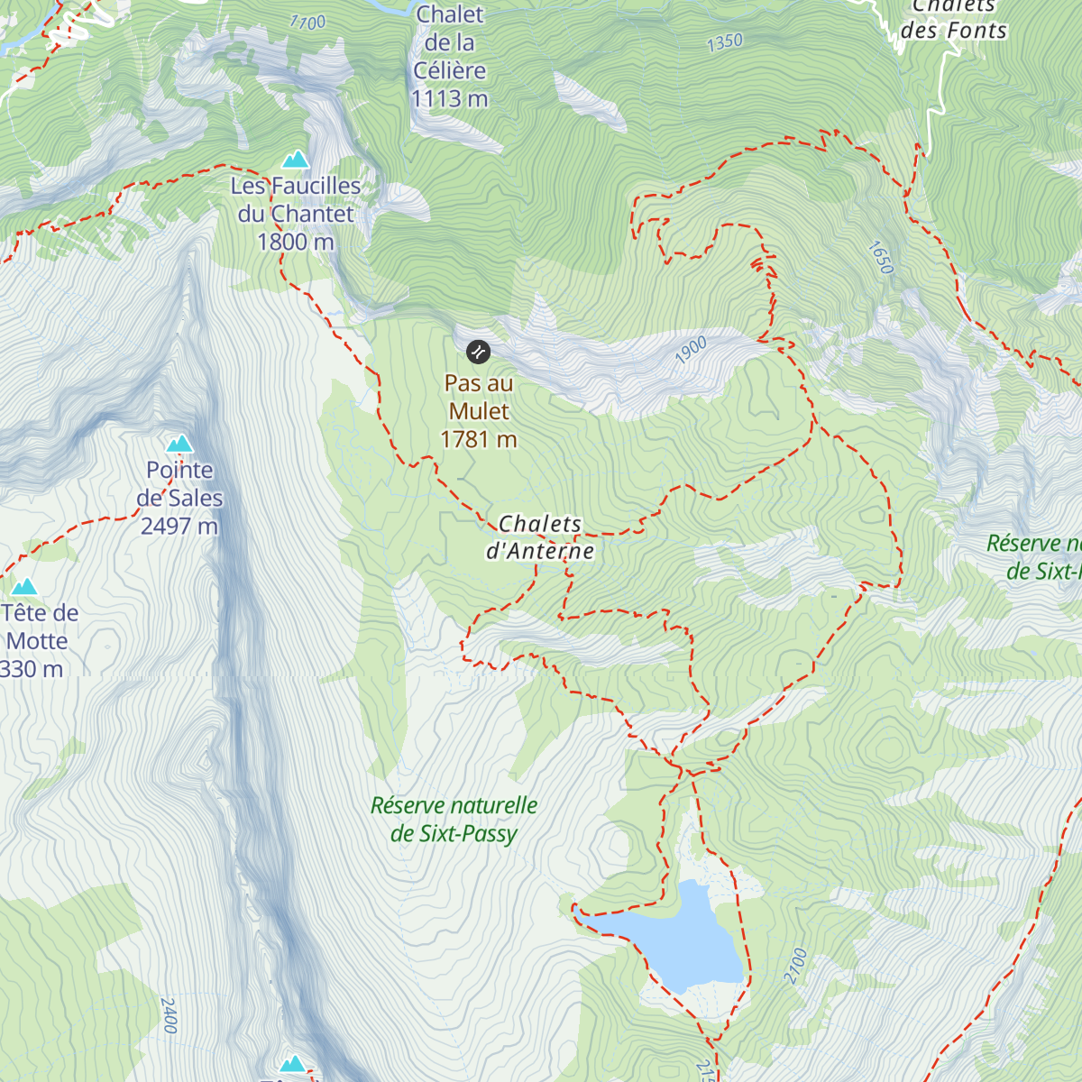Refuge d'Anterne Alfred Wills map
