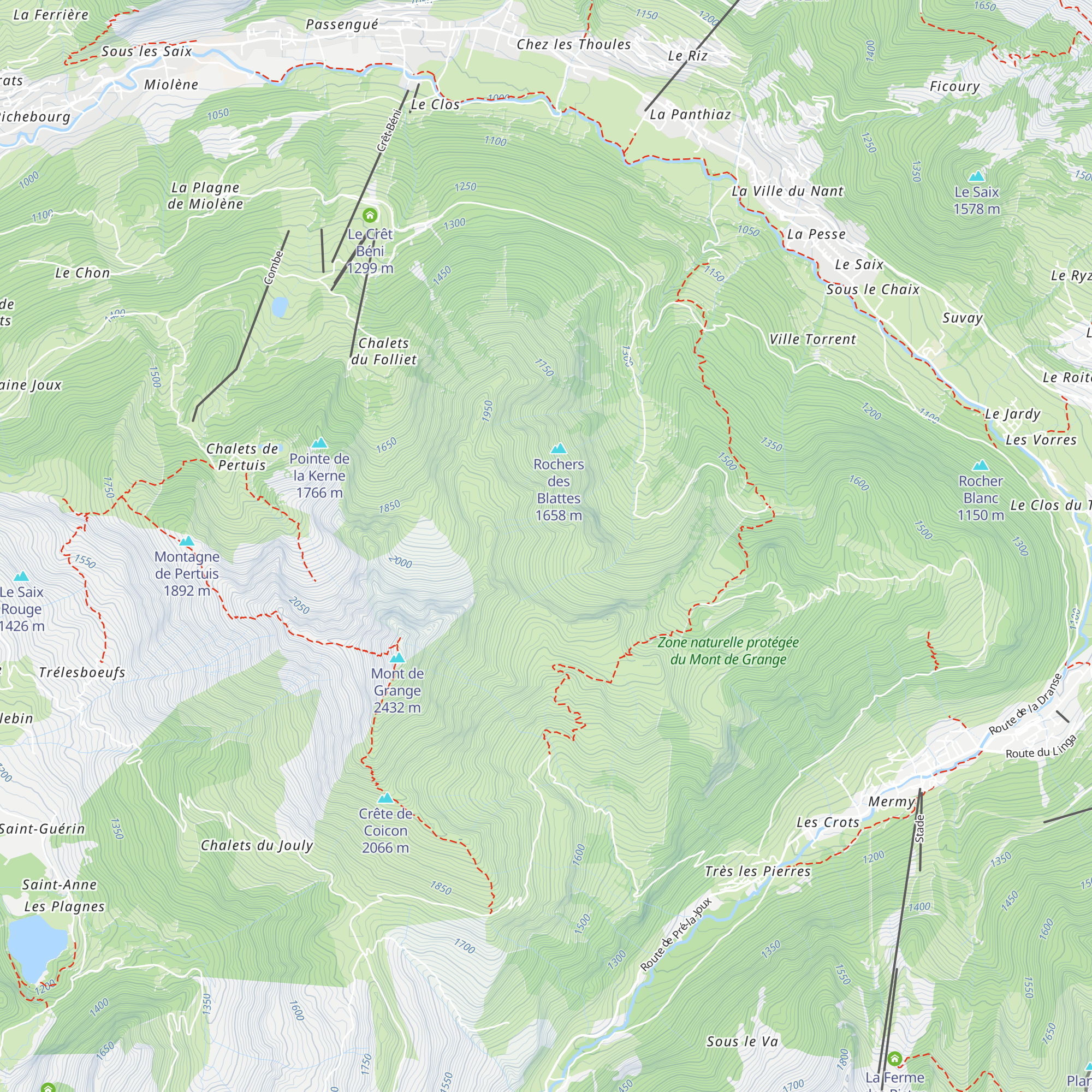 Refuge de Trébentaz map