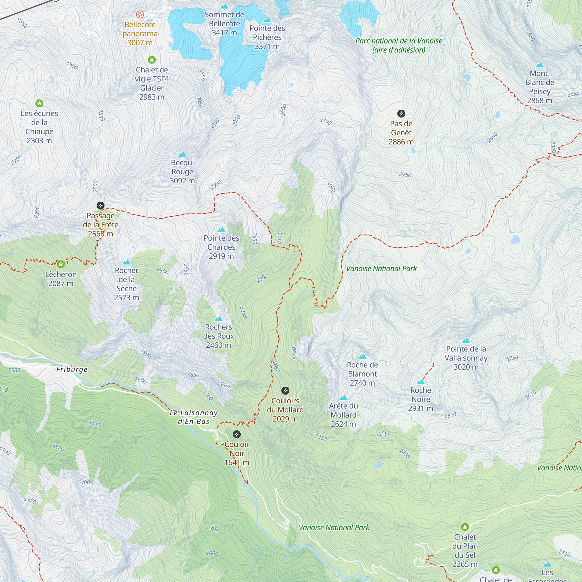 Refuge de Plaisance map