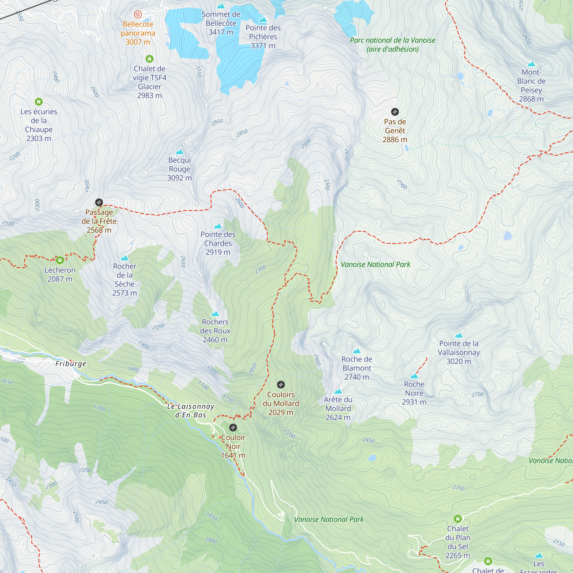 Refuge de Plaisance map