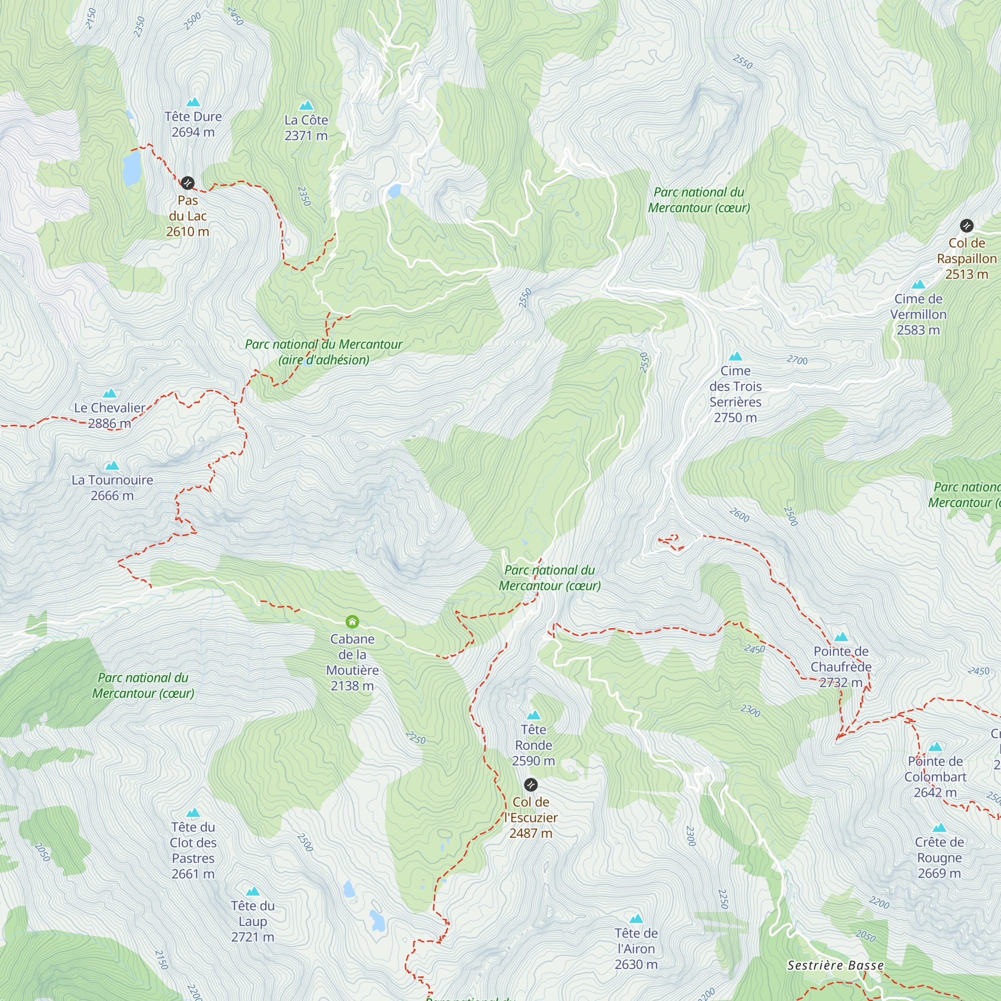 Cabane de Restefond map