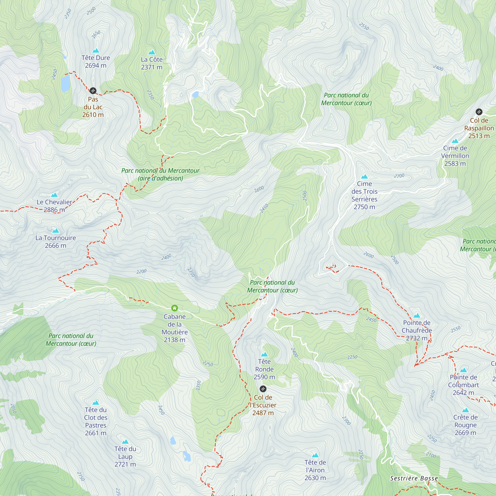 Cabane de Restefond map