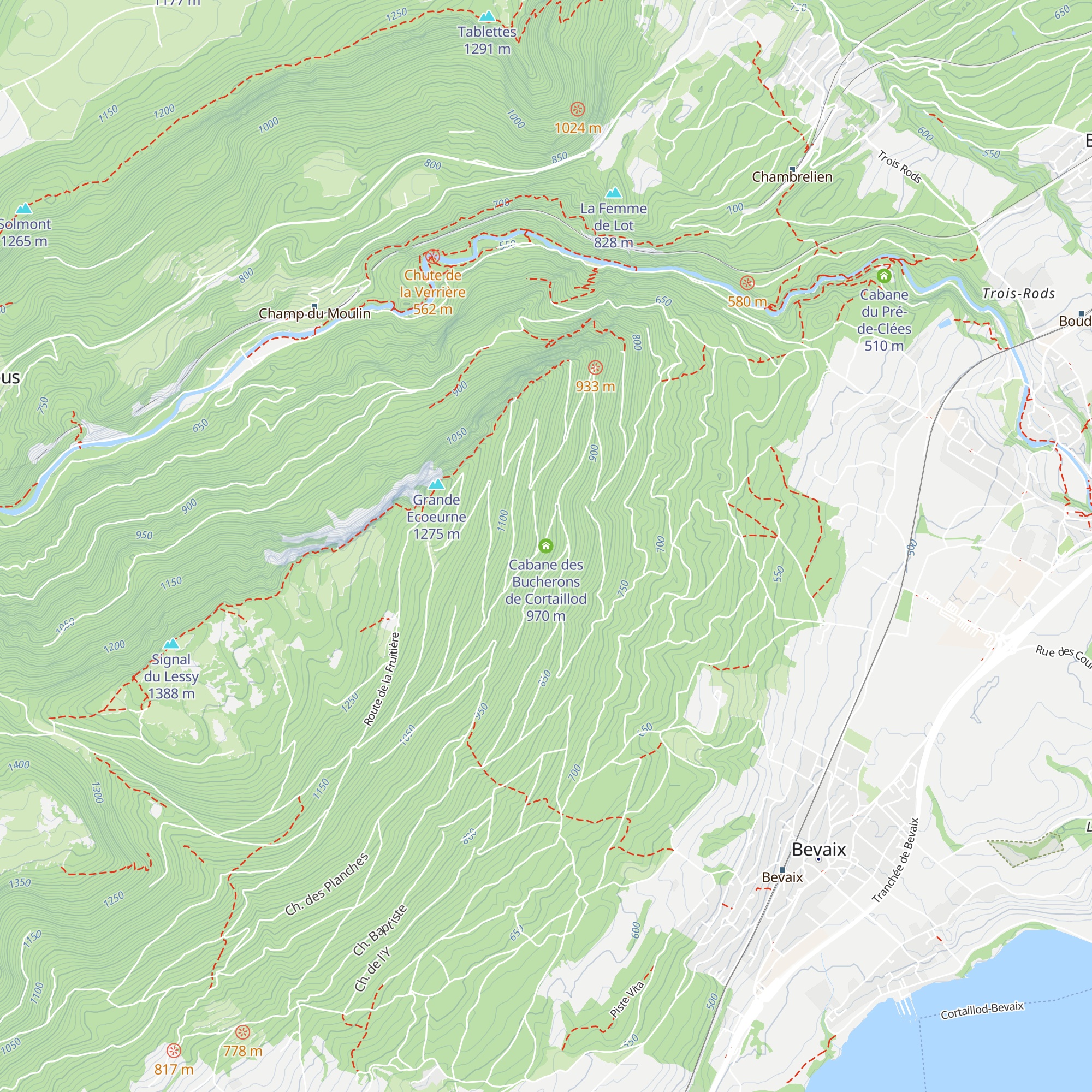 Cabane des Bucherons de Cortaillod map