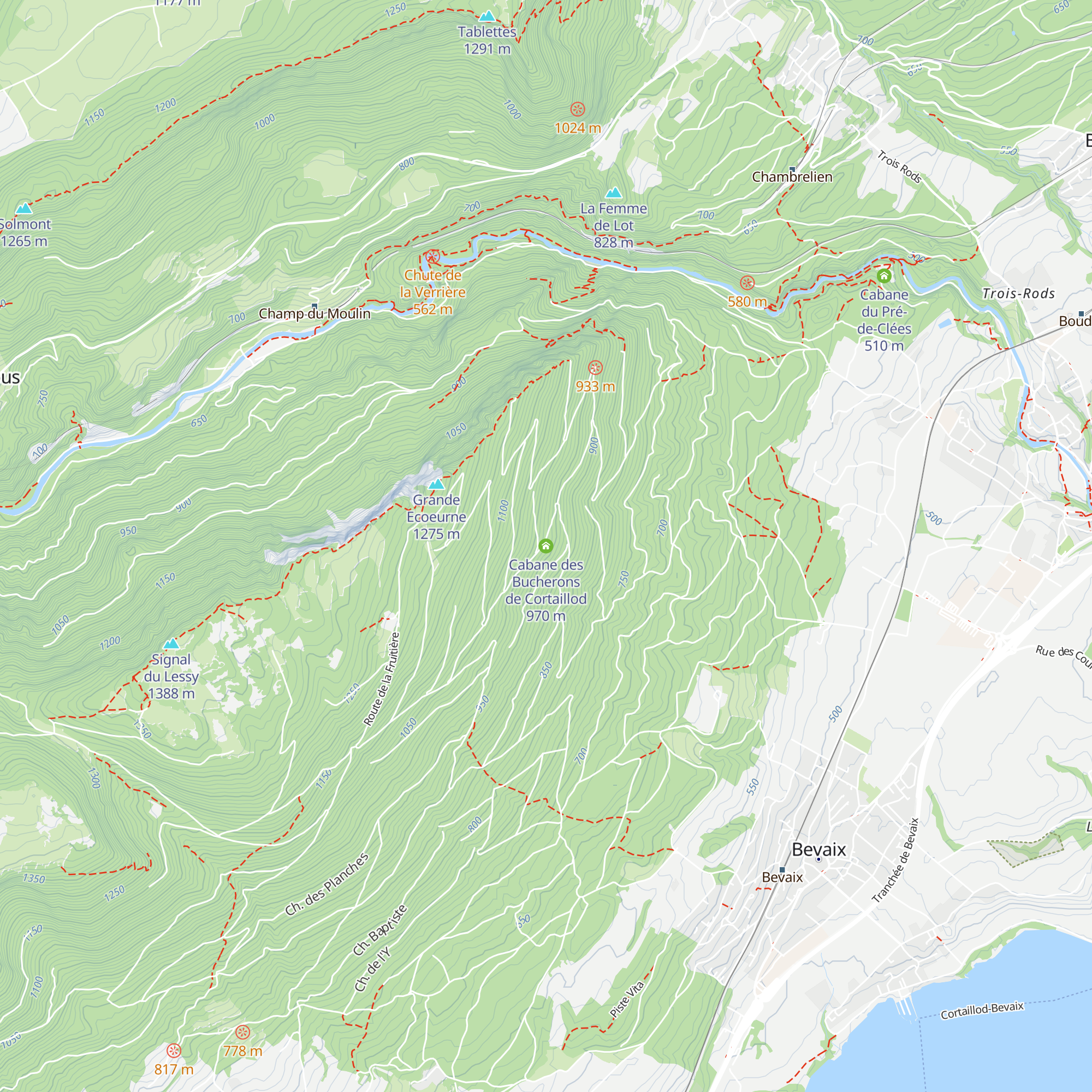 Cabane des Bucherons de Cortaillod map