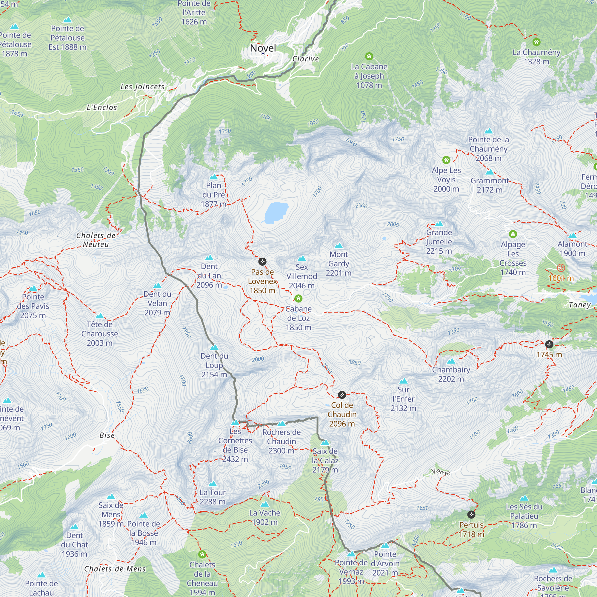 Cabane de Loz map