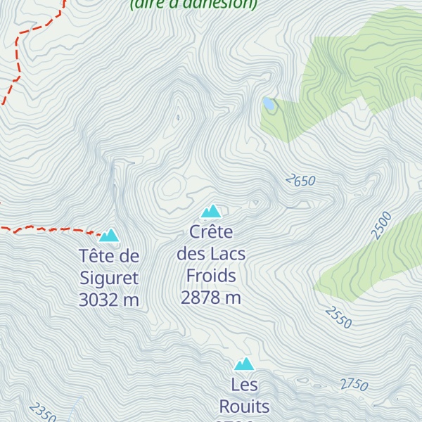 Map of Crête des Lacs Froids