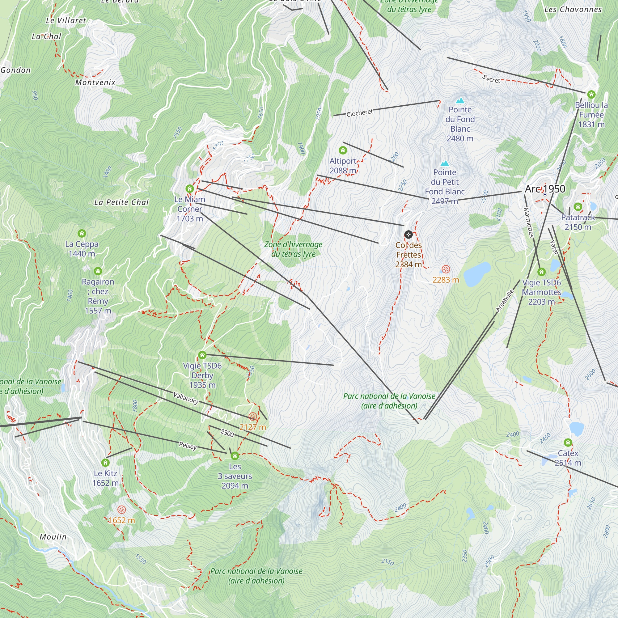 Gare amont TSF4 Charmettoger map