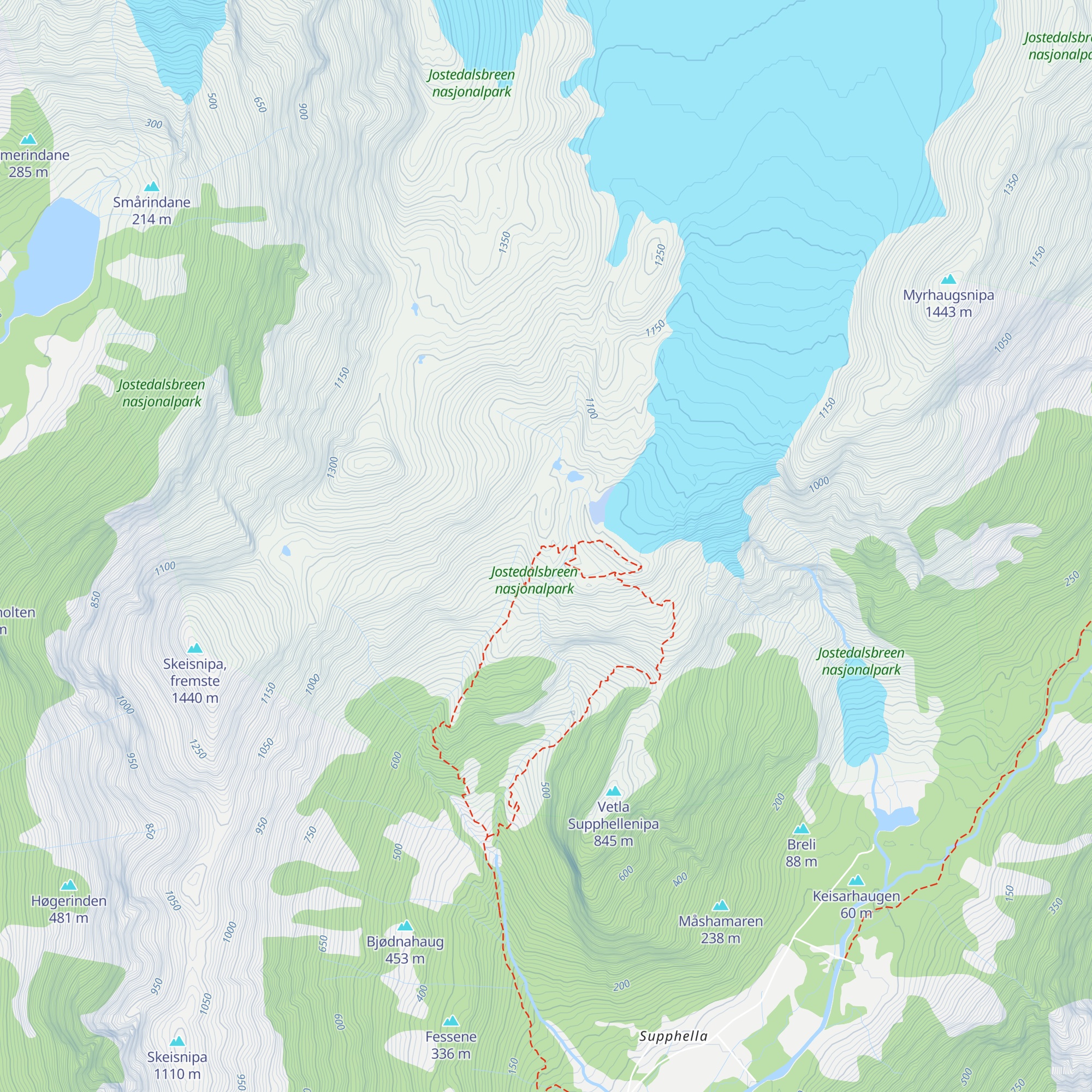 Flatbrehytta map