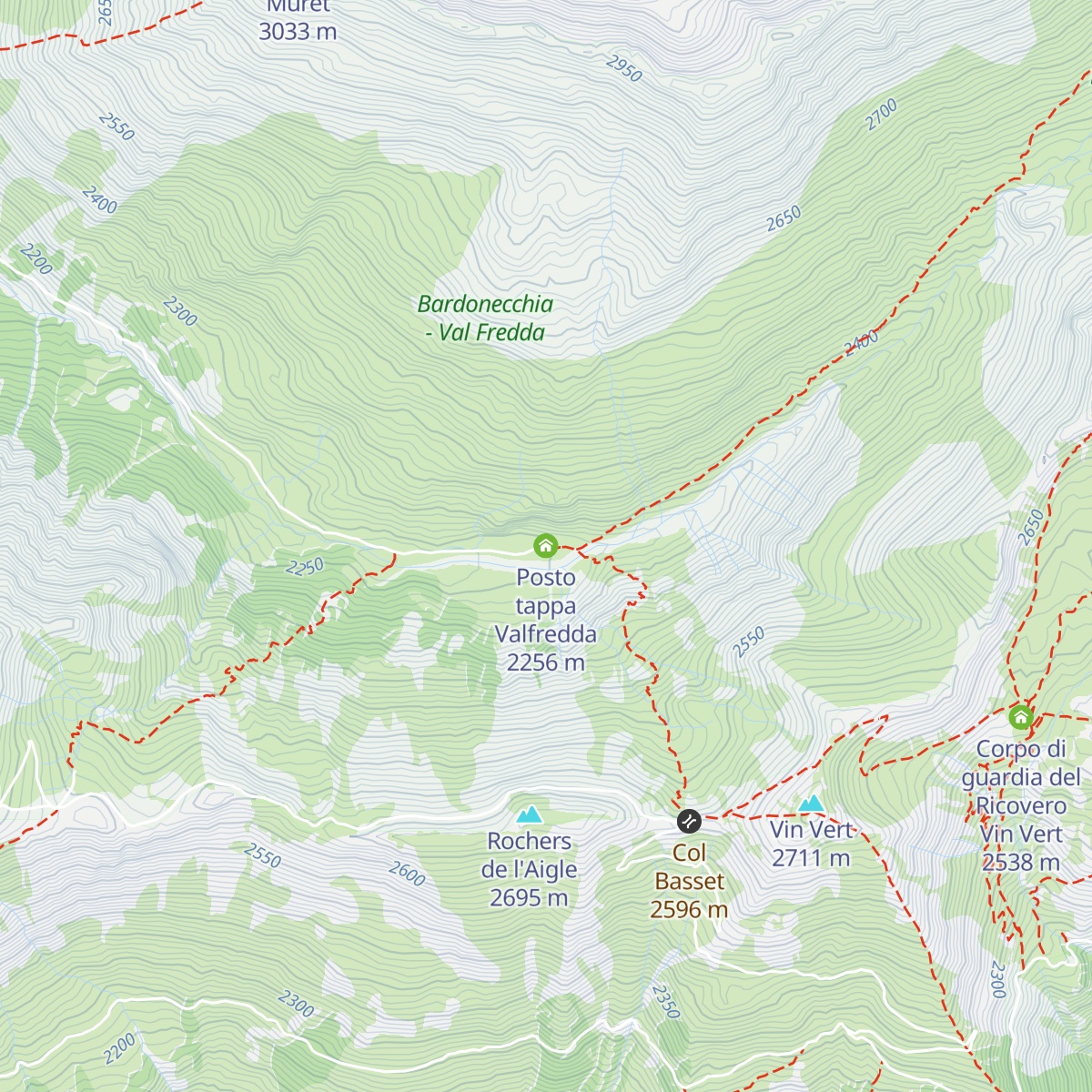Posto tappa Valfredda map
