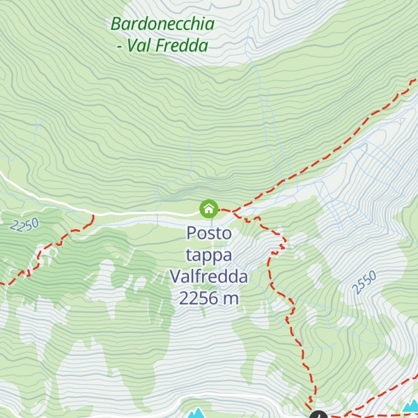 Map of Posto tappa Valfredda