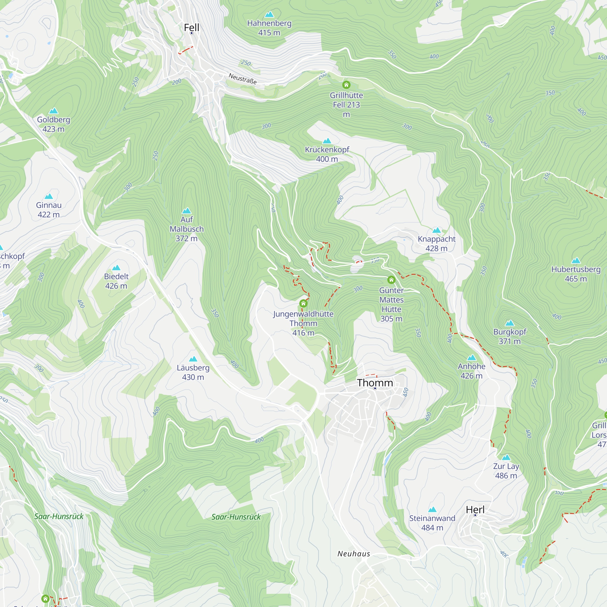 Jungenwaldhütte Thomm map