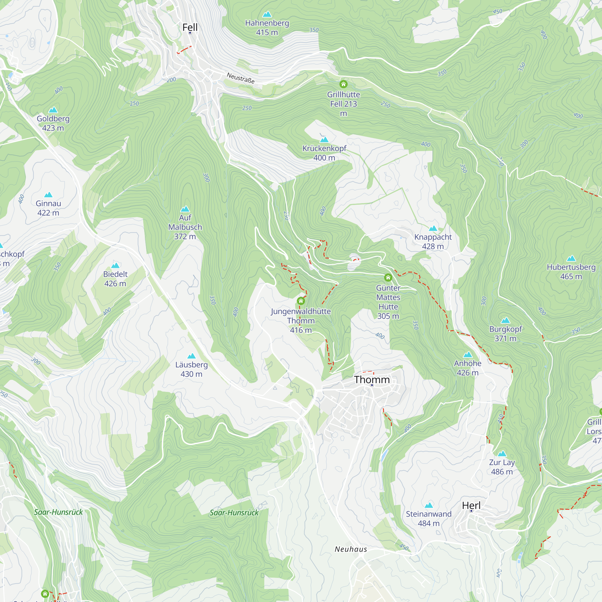 Jungenwaldhütte Thomm map