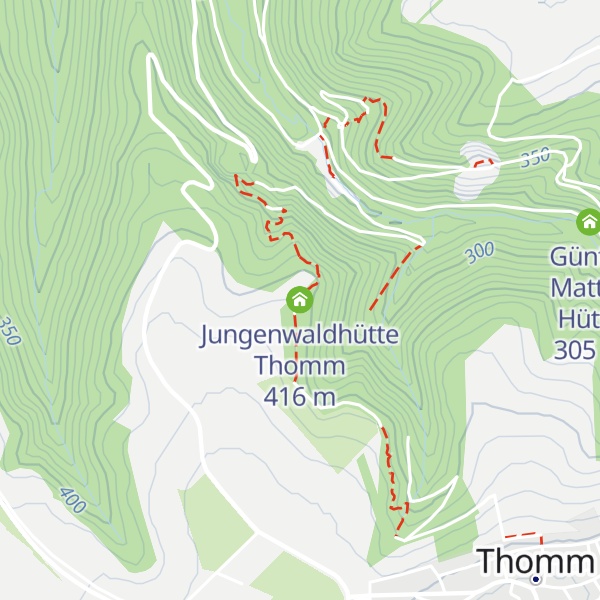 Map of Jungenwaldhütte Thomm