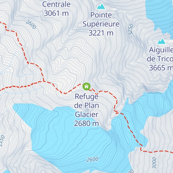 Map of Refuge de Plan Glacier