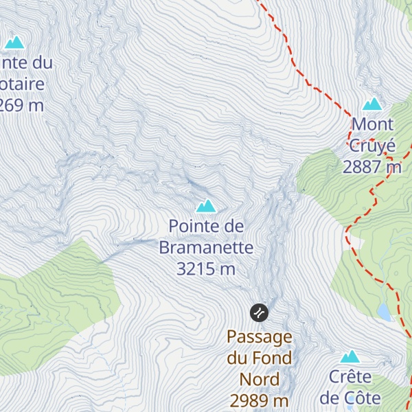 Map of Pointe de Bramanette