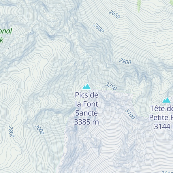 Map of Pics de la Font Sancte