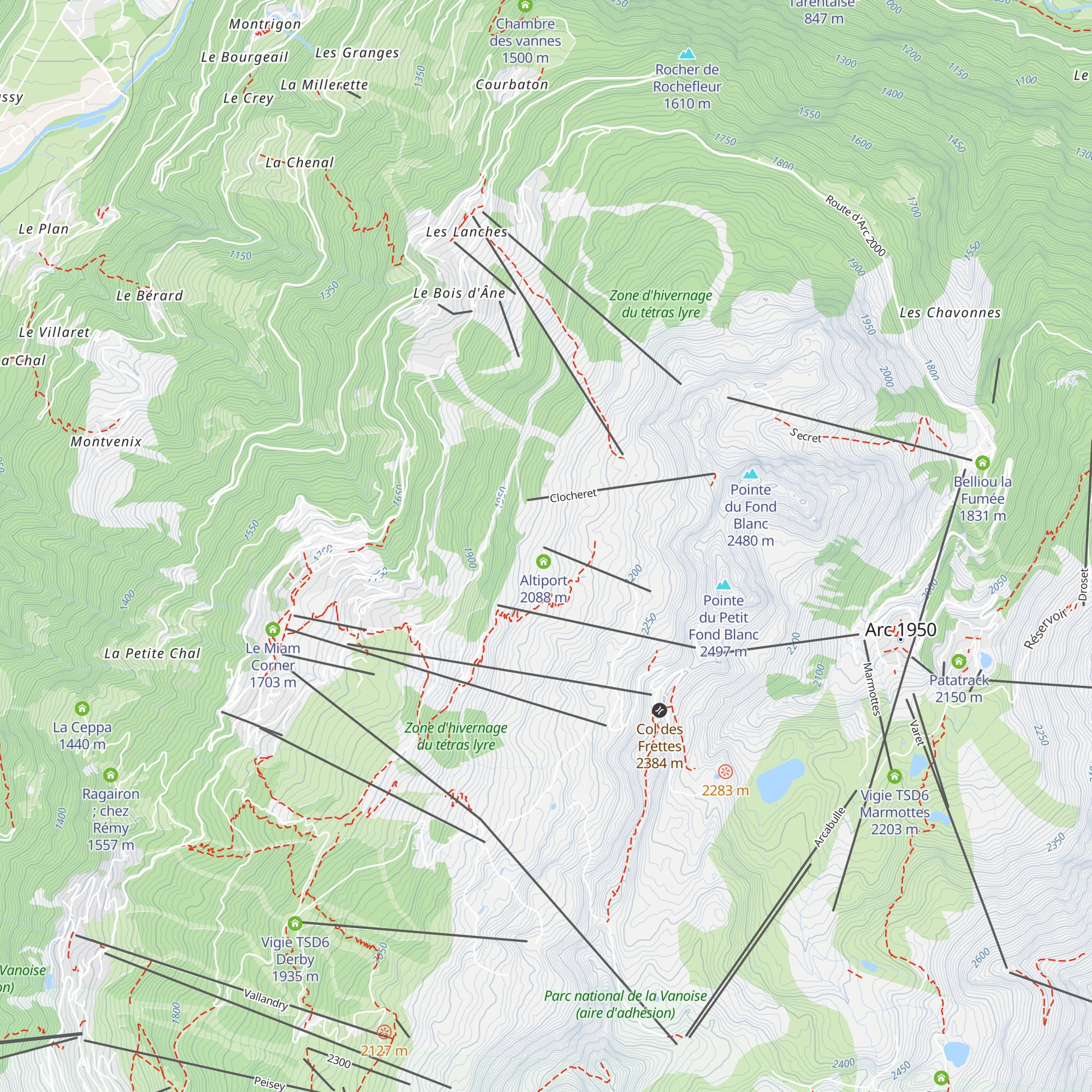 Vigie TKE2 Snow Park map