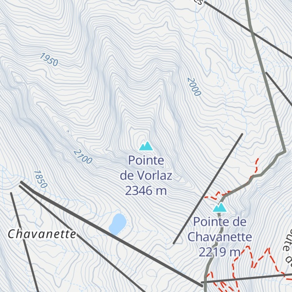 Map of Pointe de Vorlaz