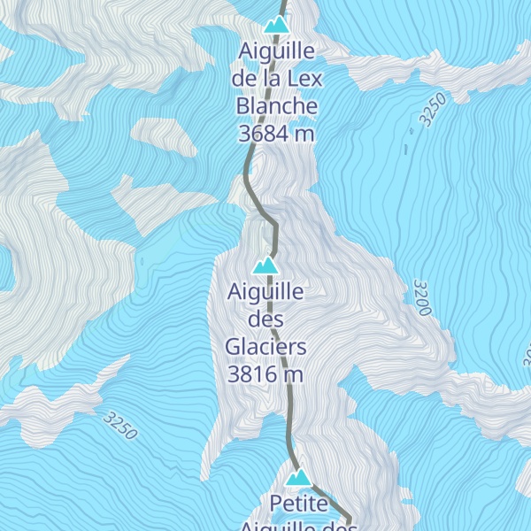 Map of Aiguille des Glaciers