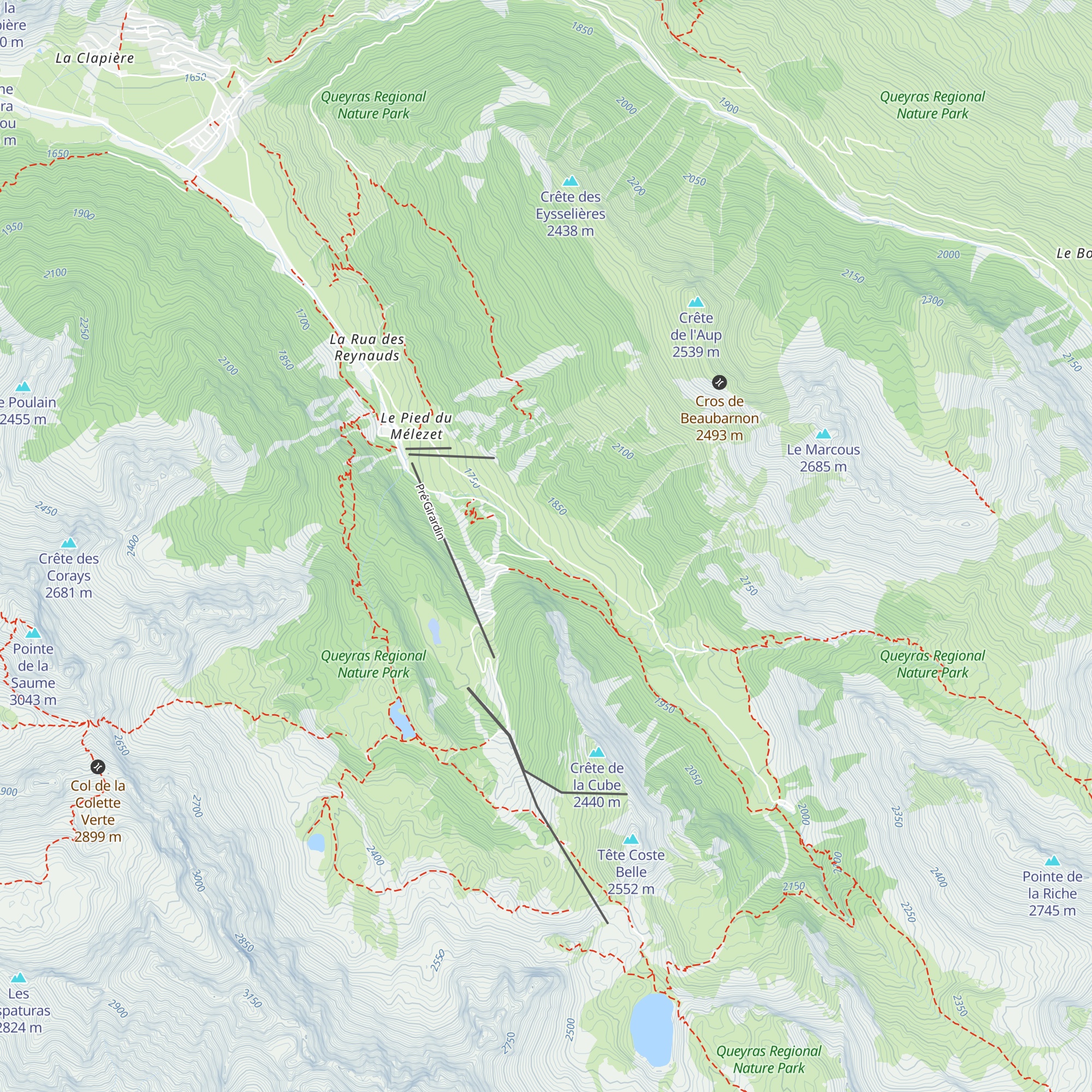 Refuge de la Cime du Melezet map