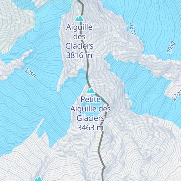 Map of Petite Aiguille des Glaciers