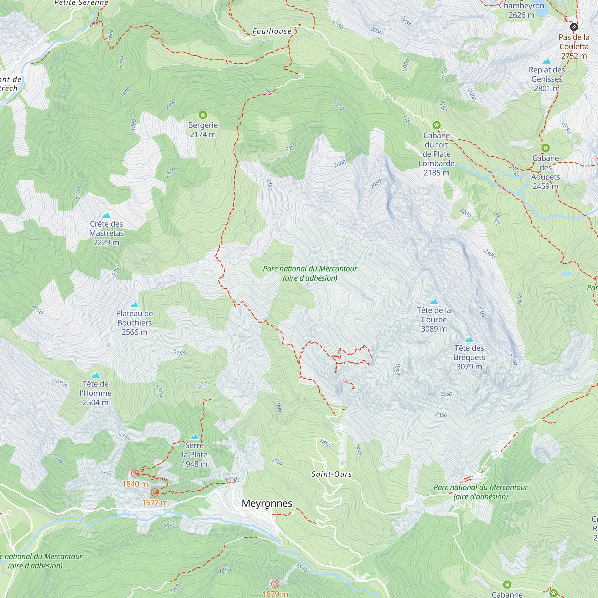 Cabane du Bévier map