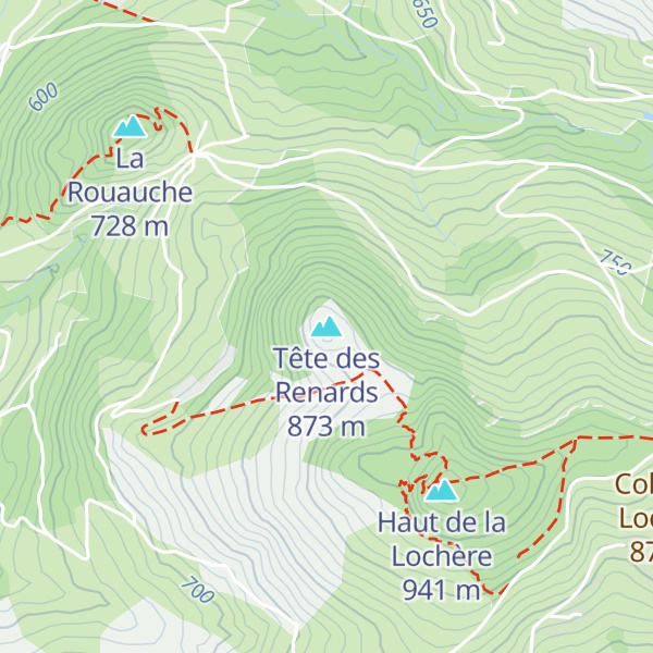 Map of Tête des Renards